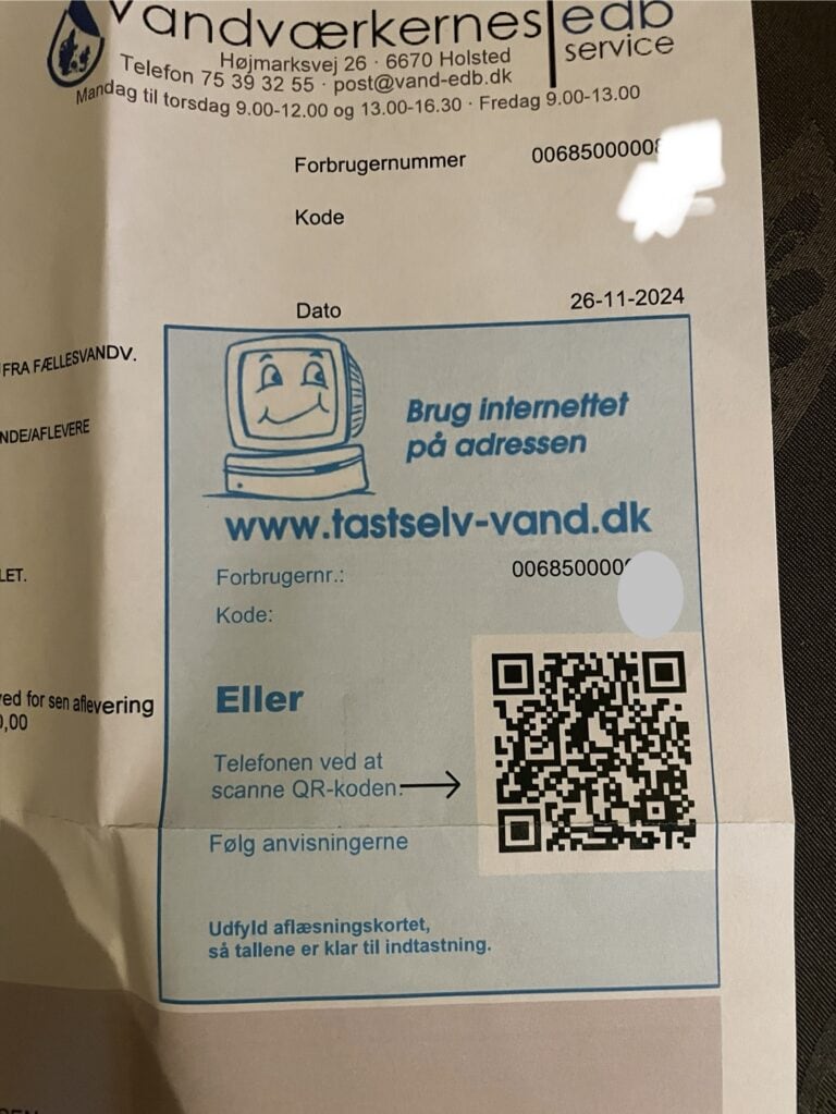 Aflæs vandmåler inden Nytår
